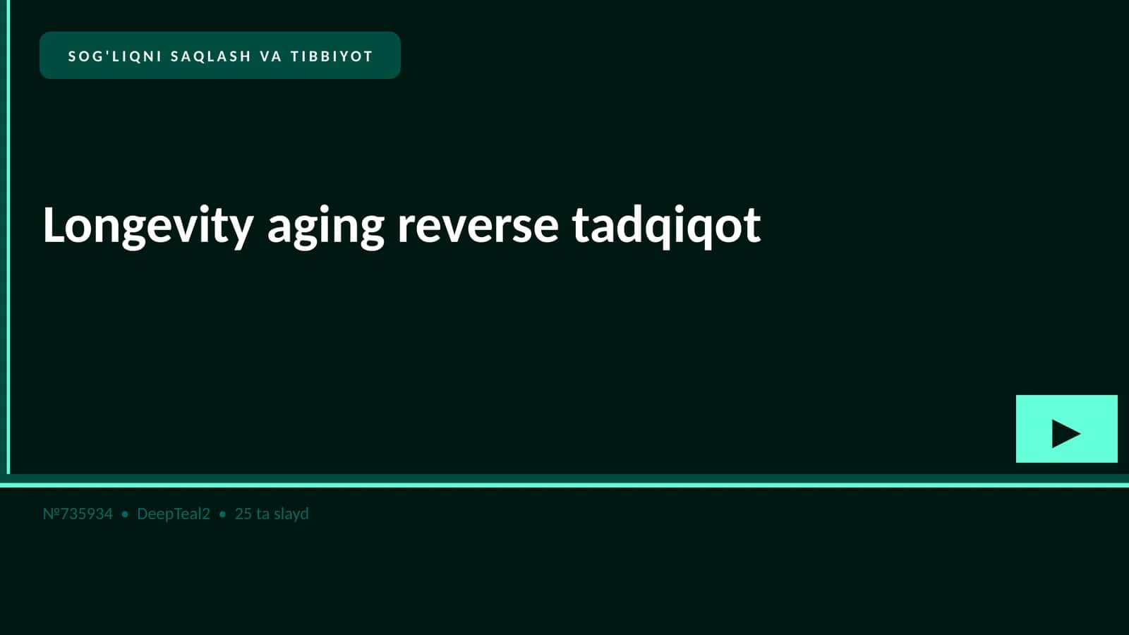 Longevity aging reverse tadqiqot