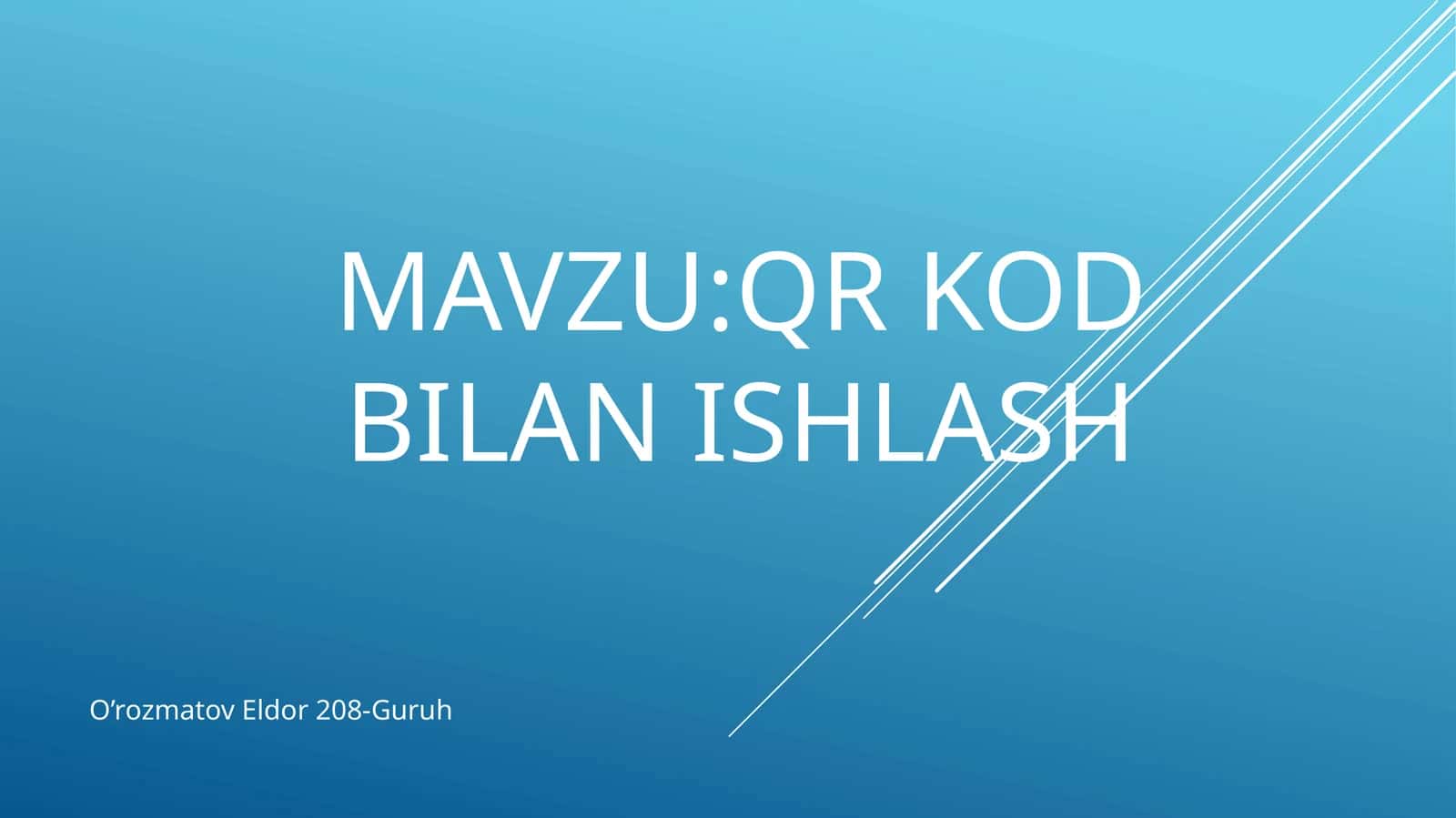 QR kod bilan ishlash
