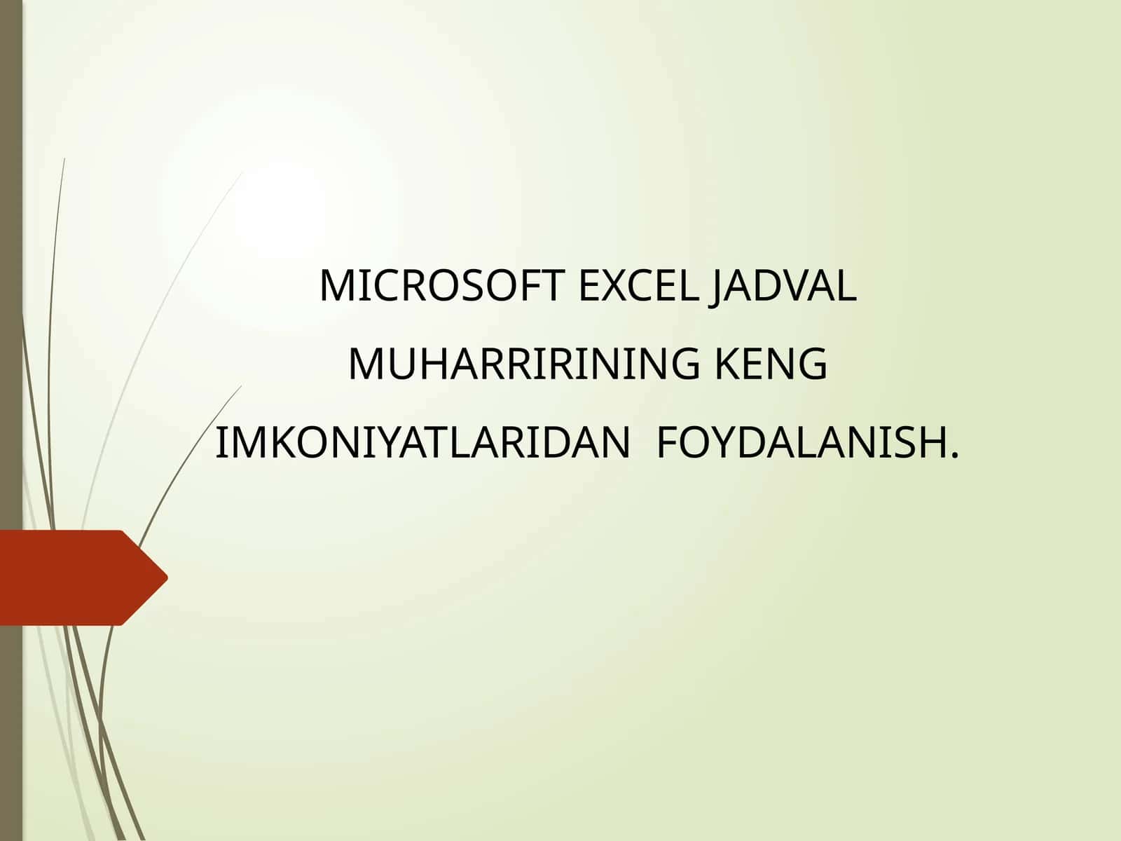 MICROSOFT EXCEL JADVAL MUHARRIRI