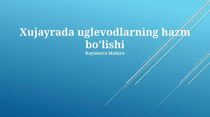 Uglevodlarning hazm bo'lishi