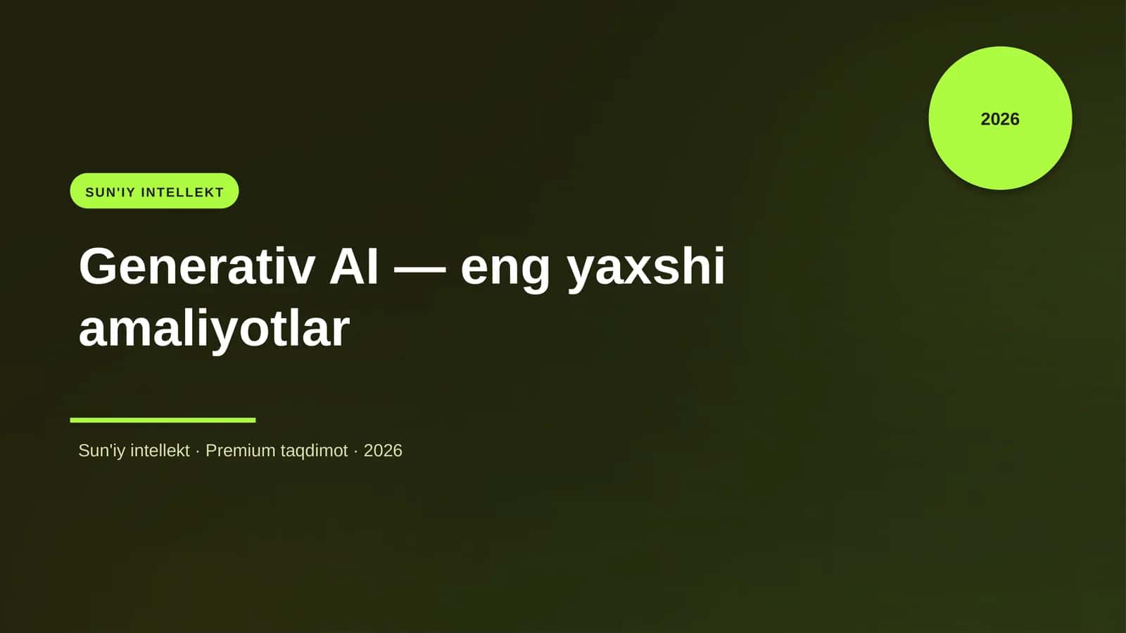 Generativ AI — eng yaxshi amaliyotlar