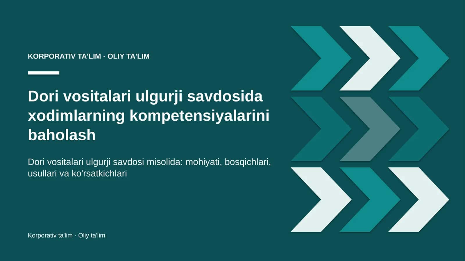 Dori vositalari ulgurji savdosida xodimlarning kompetensiyalarini baholash
