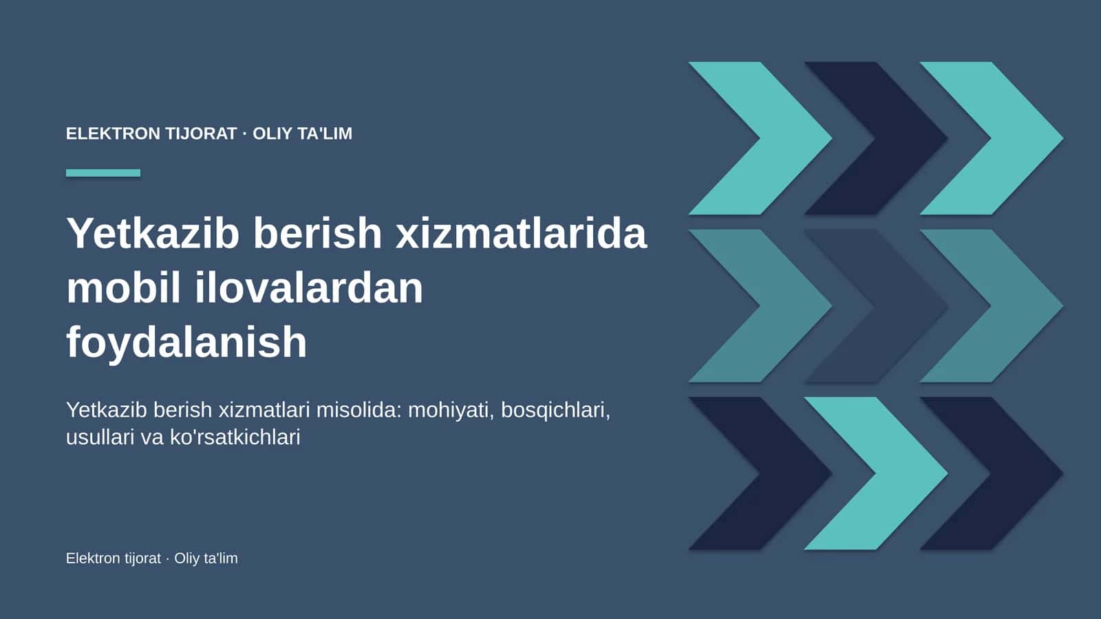 Yetkazib berish xizmatlarida mobil ilovalardan foydalanish