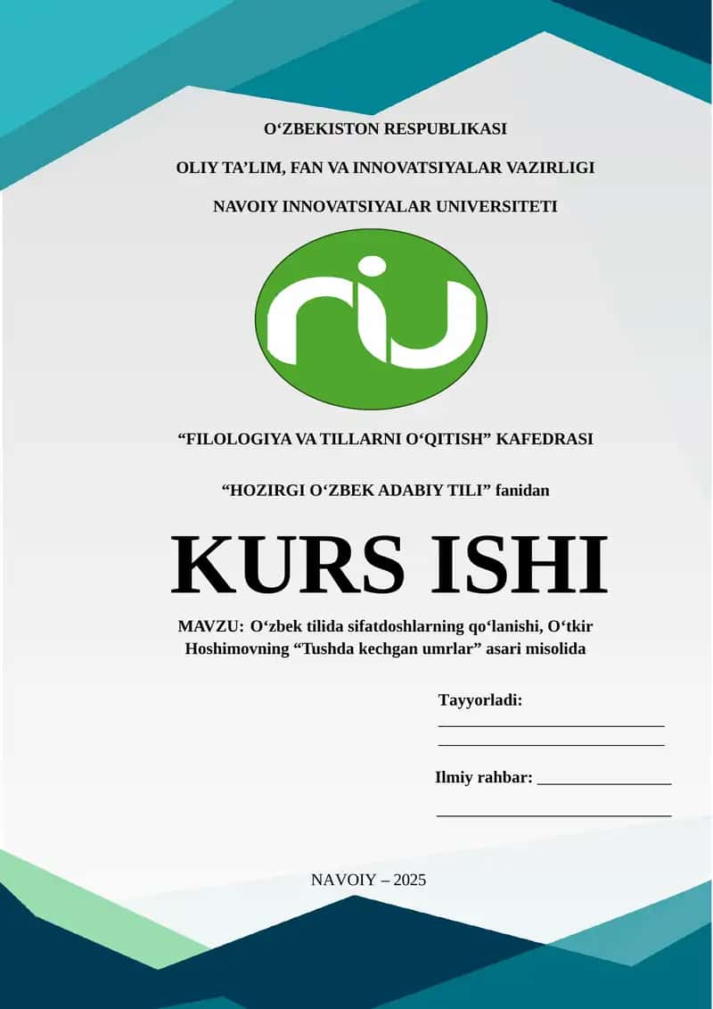 O‘zbek tilida sifatdoshlarning qo‘lanishi, O‘tkir Hoshimovning “Tushda kechgan umrlar” asari misolida