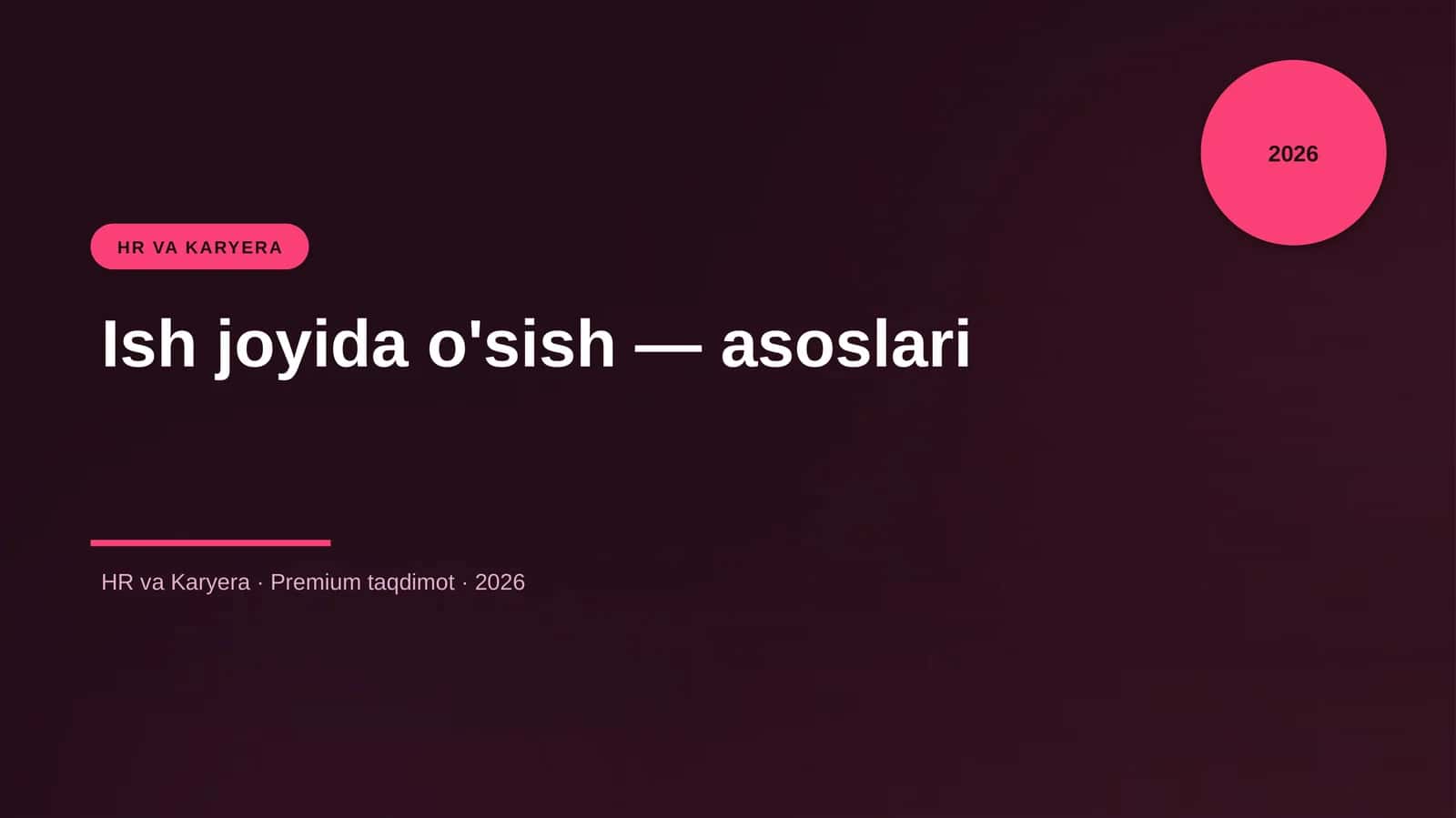 Ish joyida o'sish — asoslari