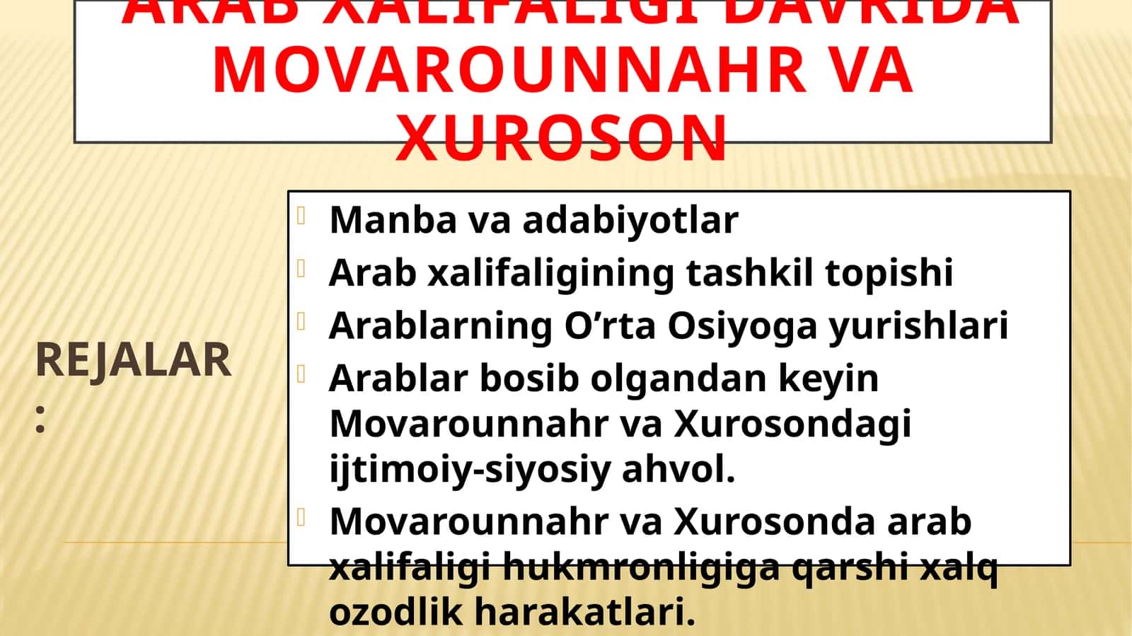 Arab xalifaligi davrida Movarounnahr va Xuroson