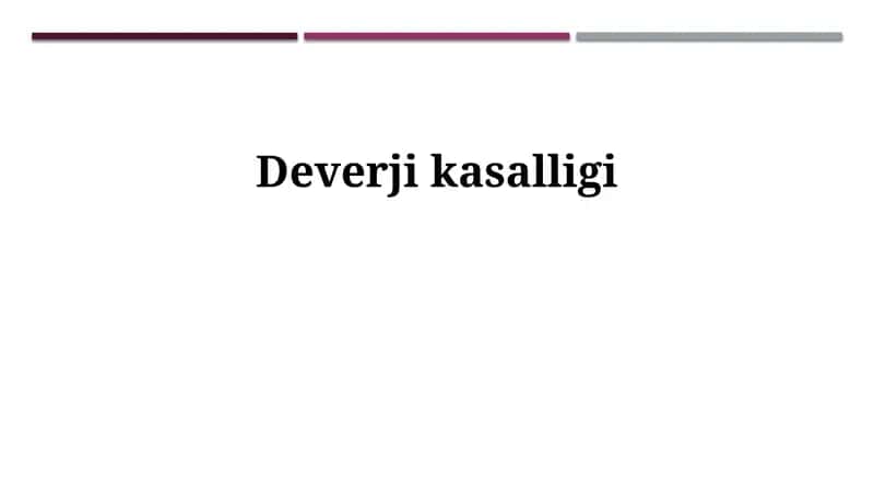 Deverji kasalligi