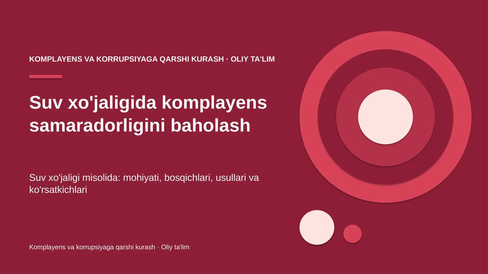 suv xo'jaligida komplayens samaradorligini baholash 5846