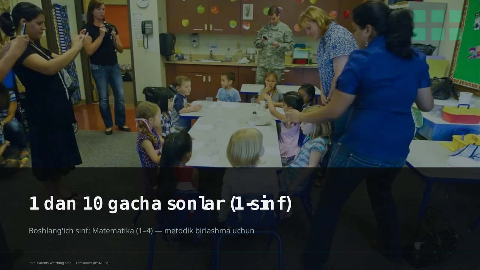 1 dan 10 gacha sonlar (1-sinf)