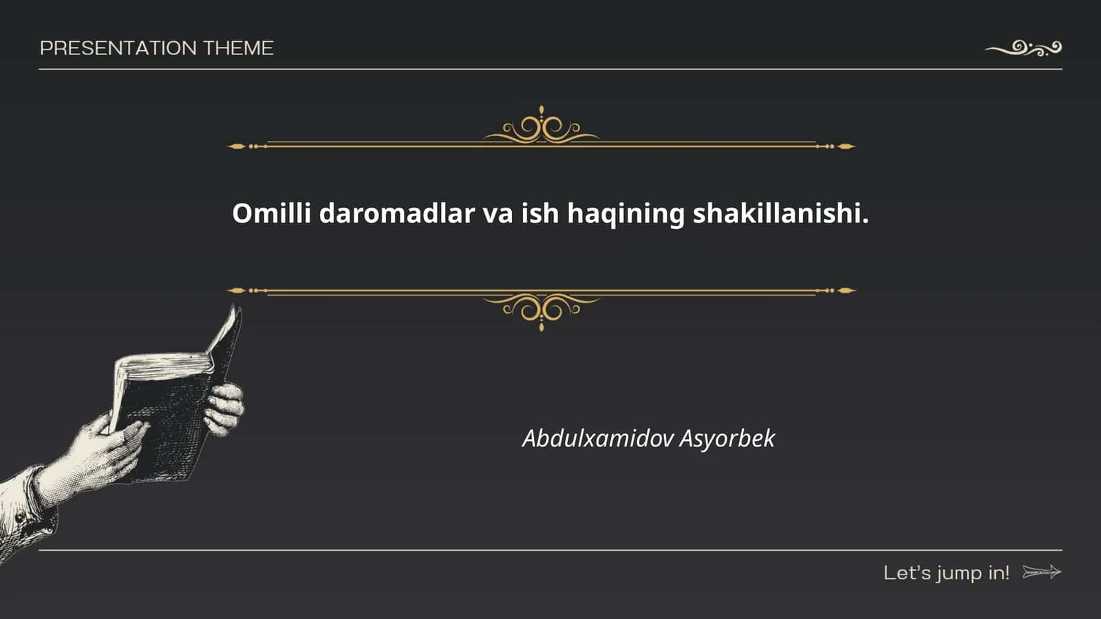 Omilli daromadlar va ish haqining shakillanishi