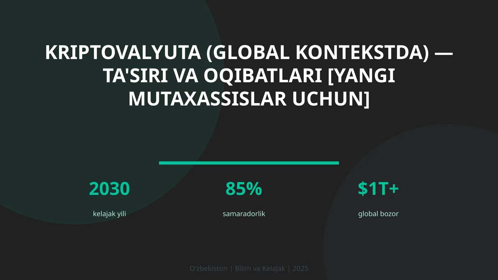 Kriptovalyuta (global kontekstda) — ta'siri va oqibatlari [yangi mutaxassislar uchun]