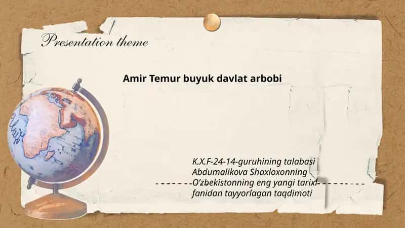 Amir Temur buyuk davlat arbobi