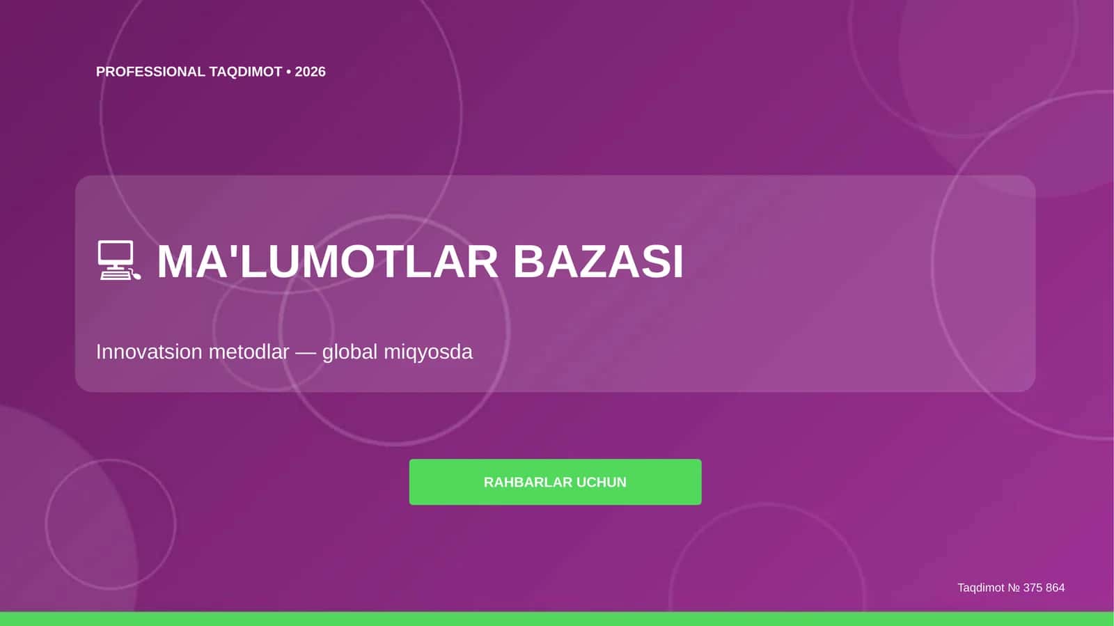 Professional Taqdimot 2026