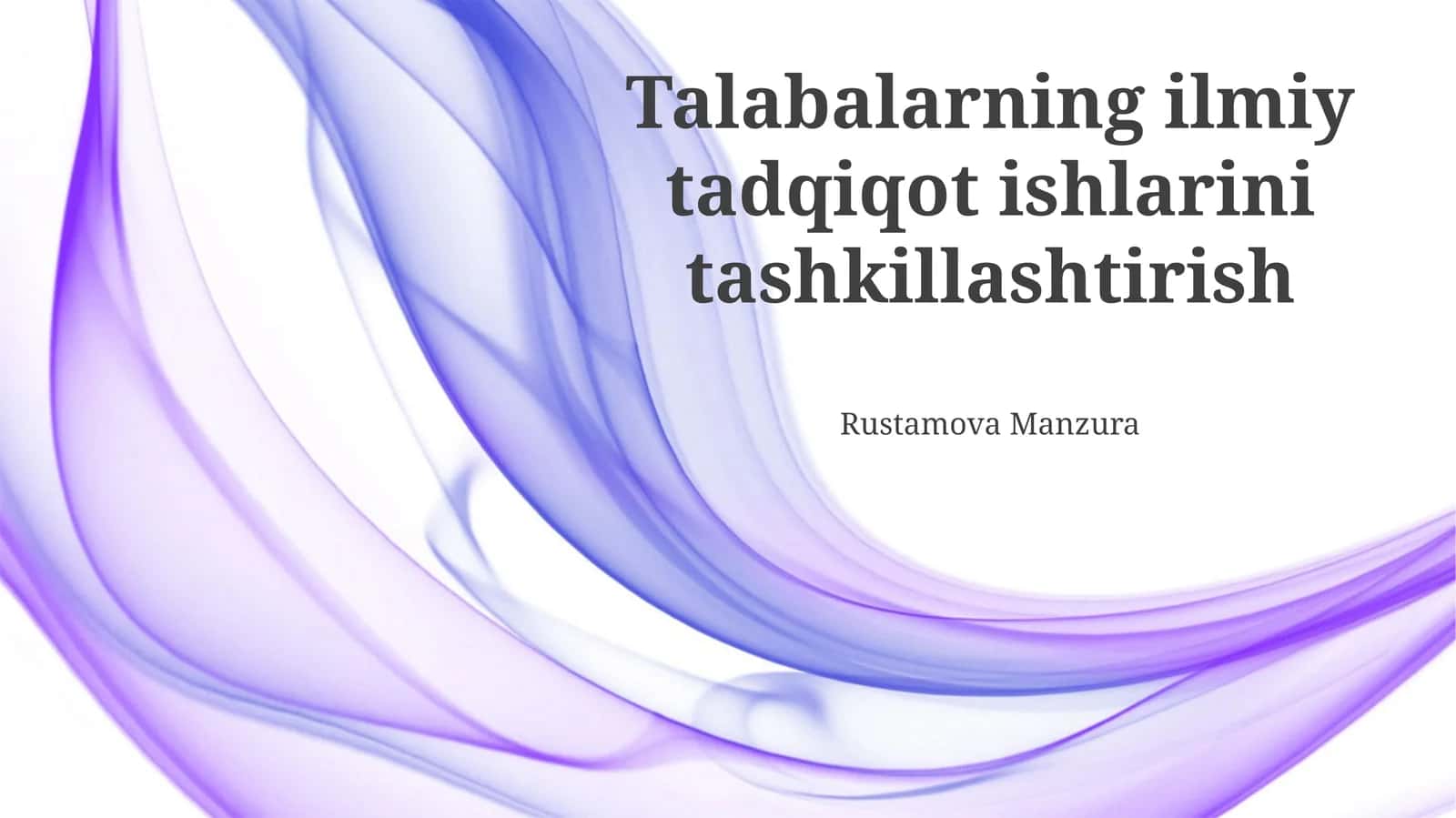 Ilmiy tadqiqot tashkillashtirish