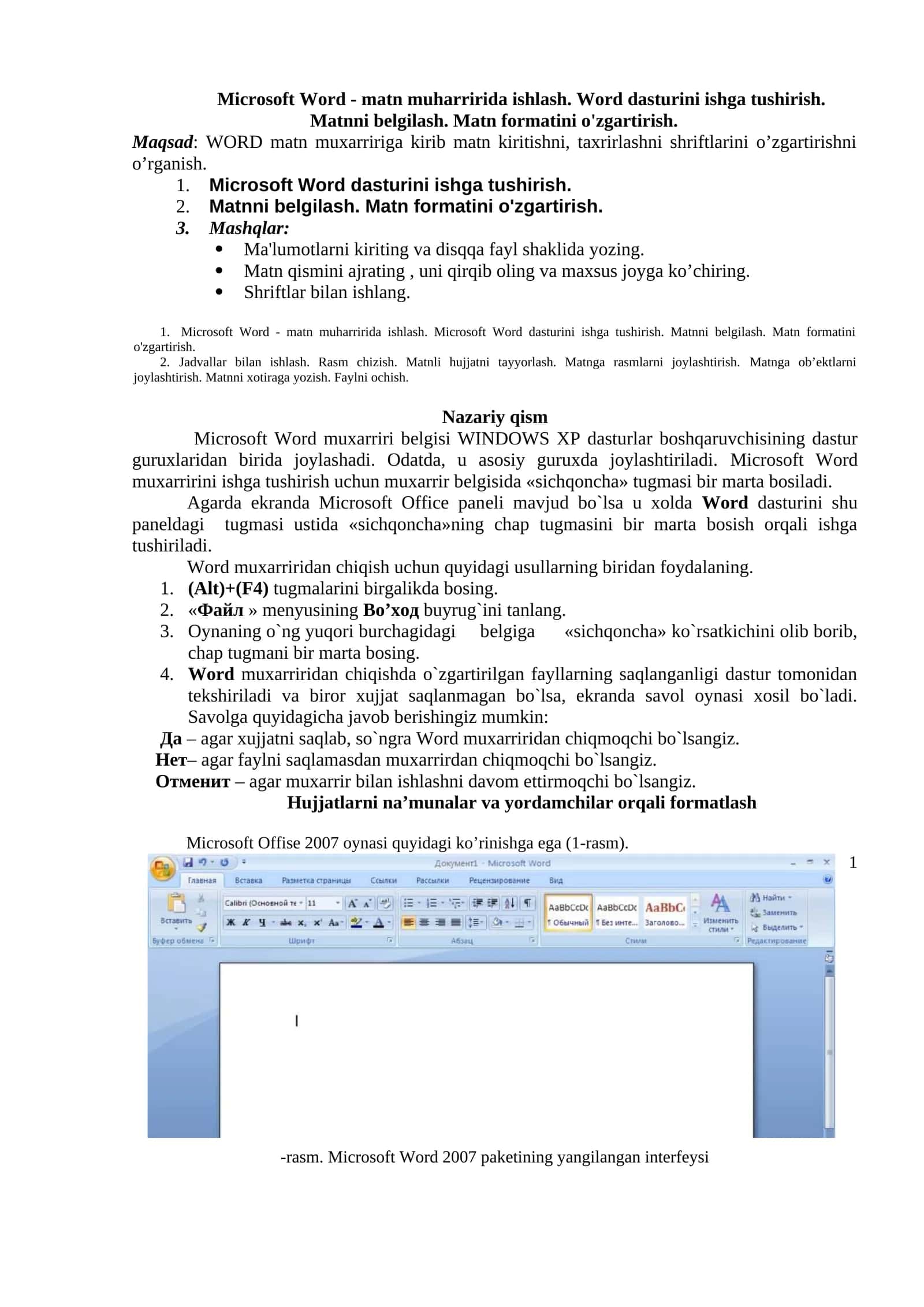 Microsoft Word - matn muharririda ishlash