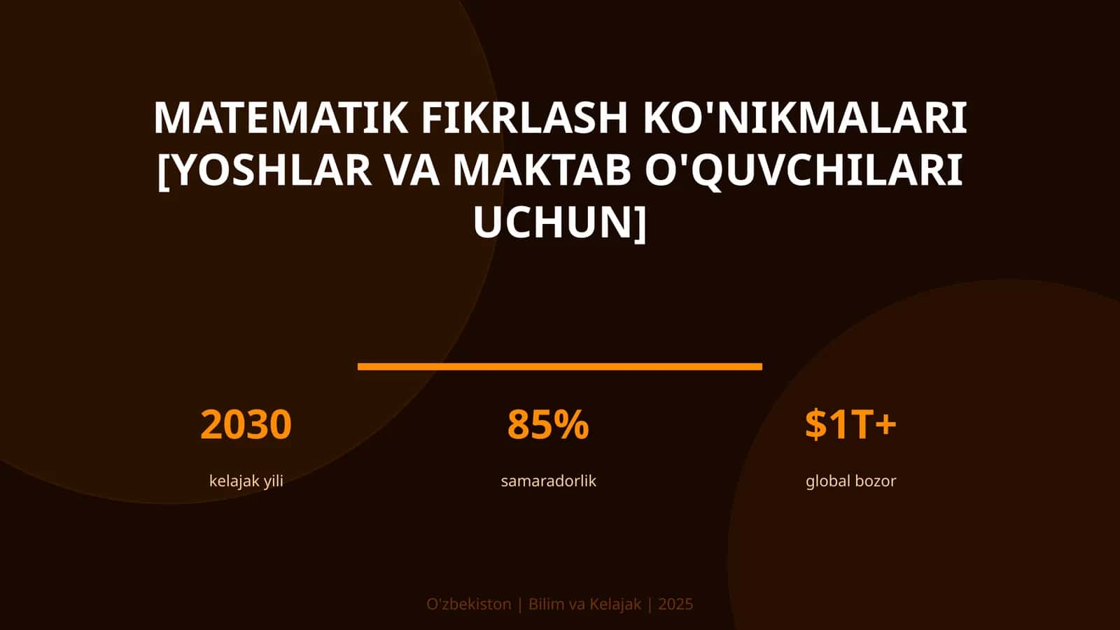 Matematik fikrlash ko'nikmalari [yoshlar va maktab o'quvchilari uchun]