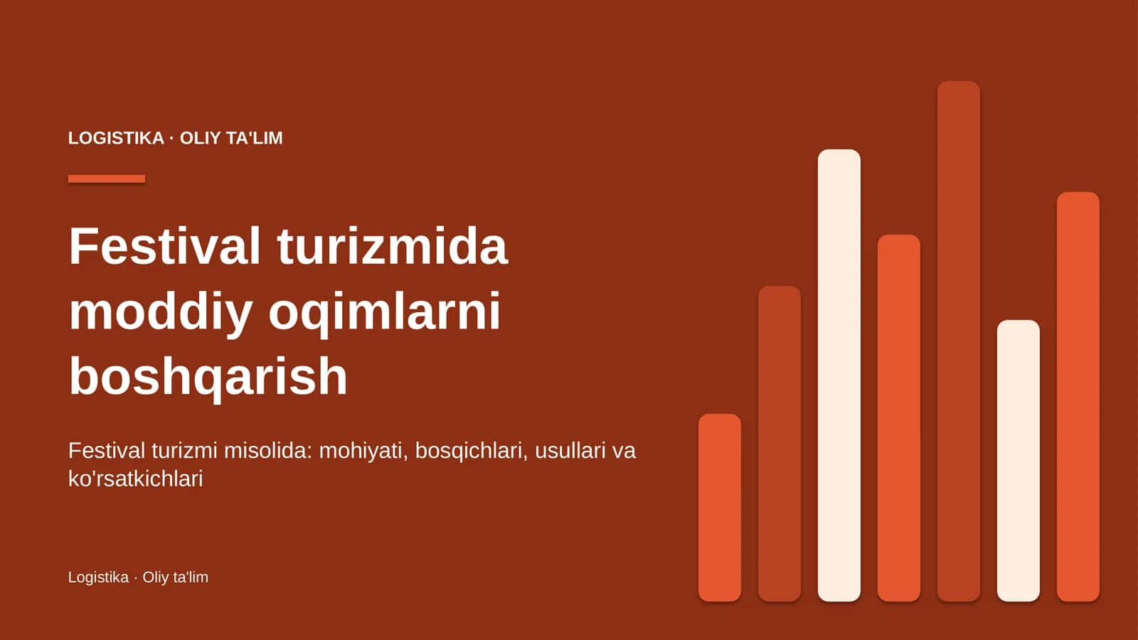 Festival turizmida moddiy oqimlarni boshqarish