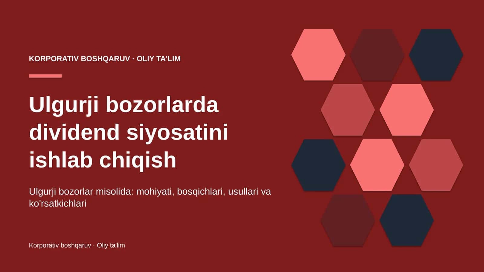 ulgurji bozorlarda dividend siyosatini ishlab chiqish 5609