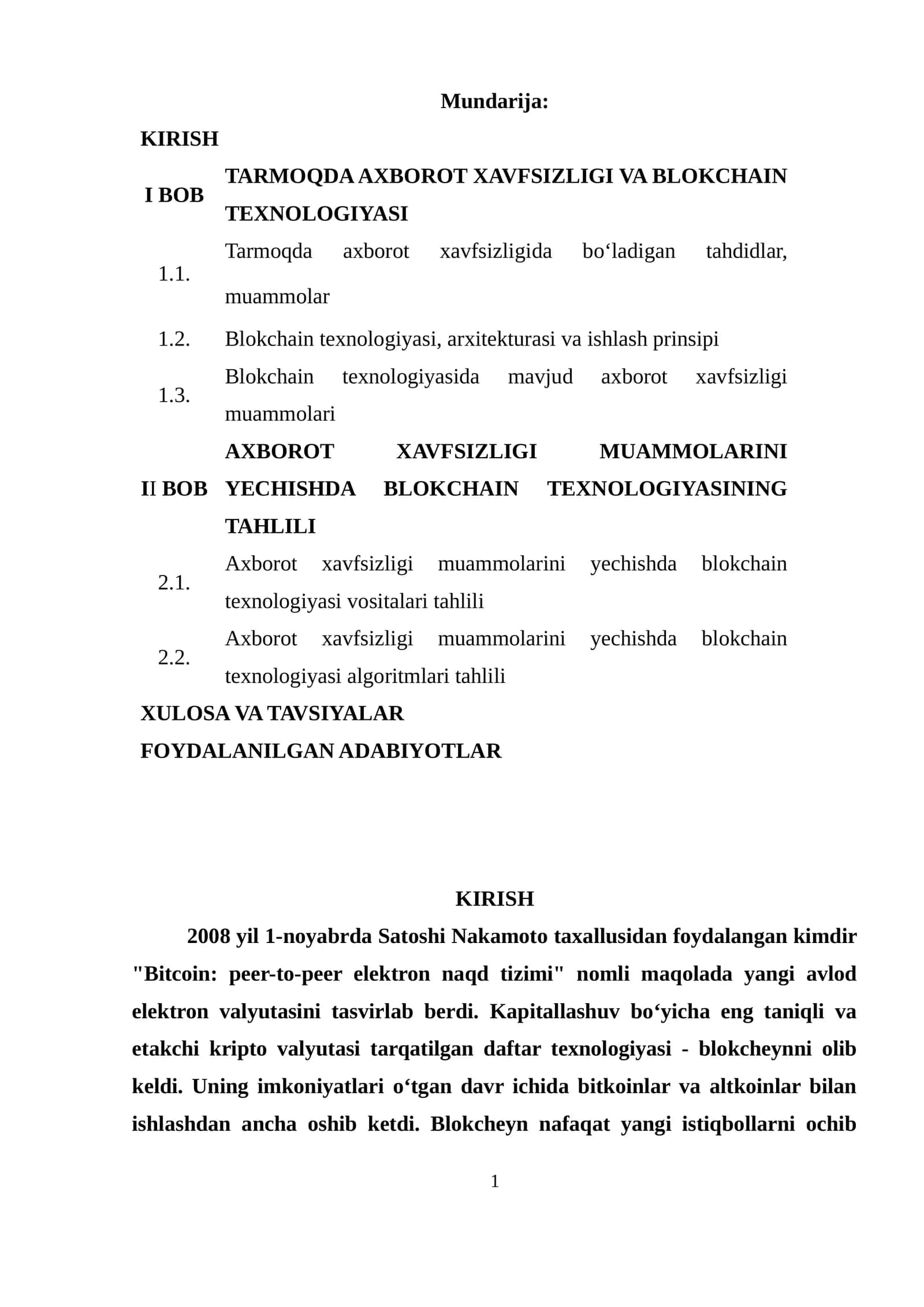 BLOKCHAIN TEXNOLOGIYASI