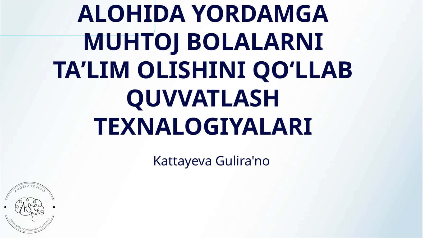 TA'LIM TASHKILOTLARIDA ALOHIDA YORDAMGA MUHTOJ BOLALARNI TAʼLIM OLISHINI QOʻLLAB QUVVATLASH TEXNALOGIYALARI