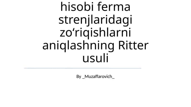 Ritter usuli afzalliklari va kamchiliklari