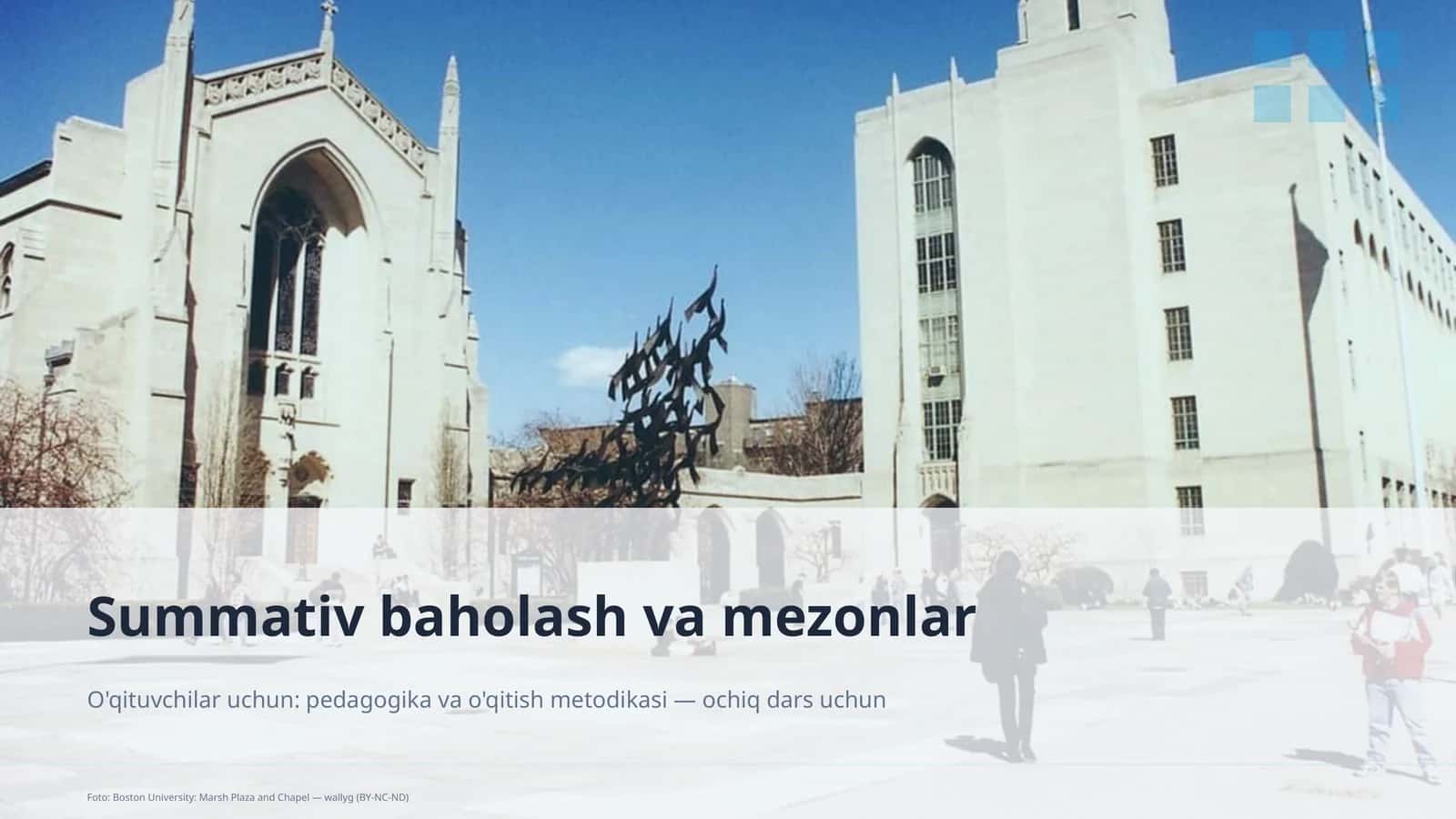 Summativ baholash va mezonlar