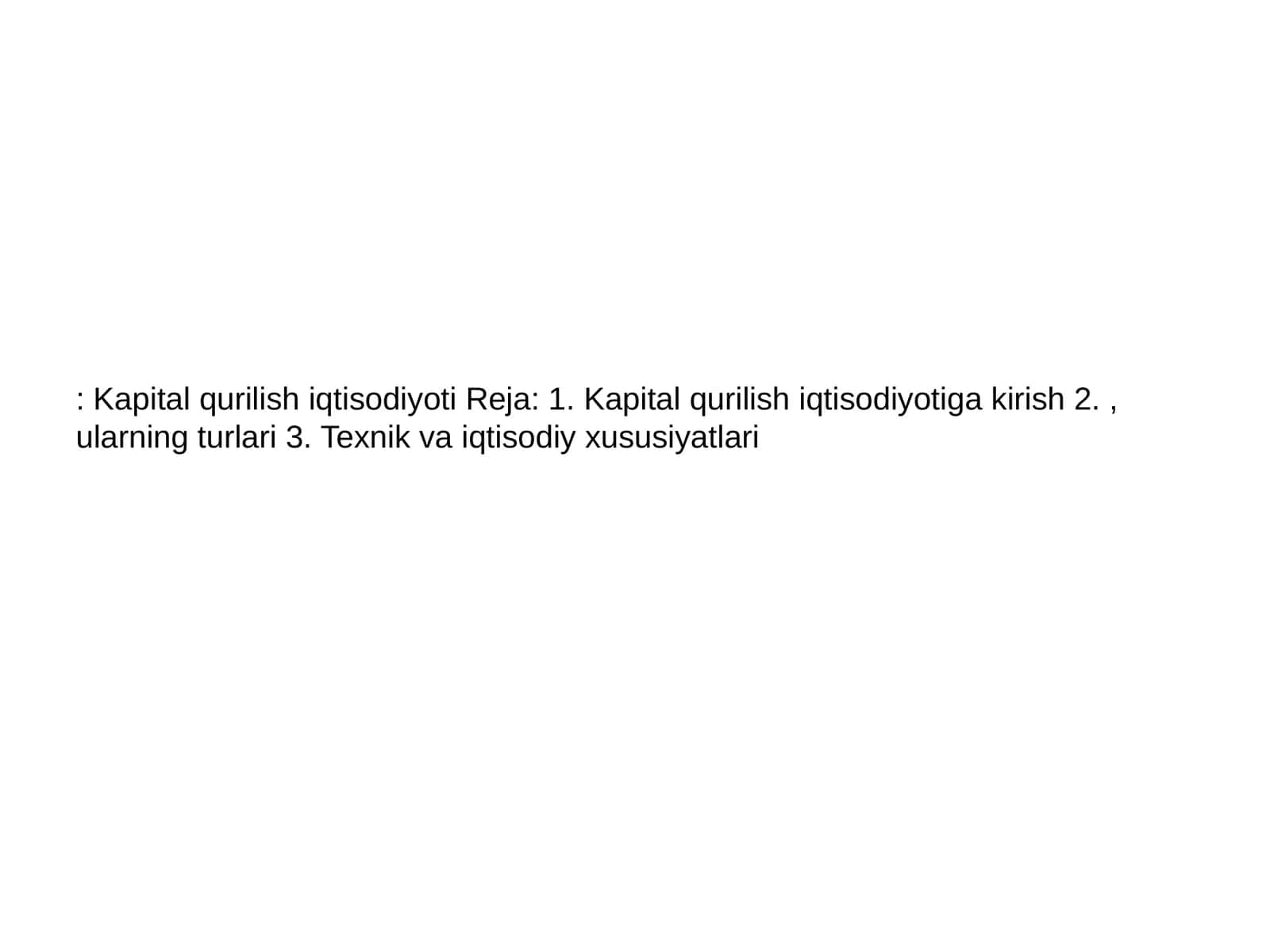 Kapital qurilish iqtisodiyoti