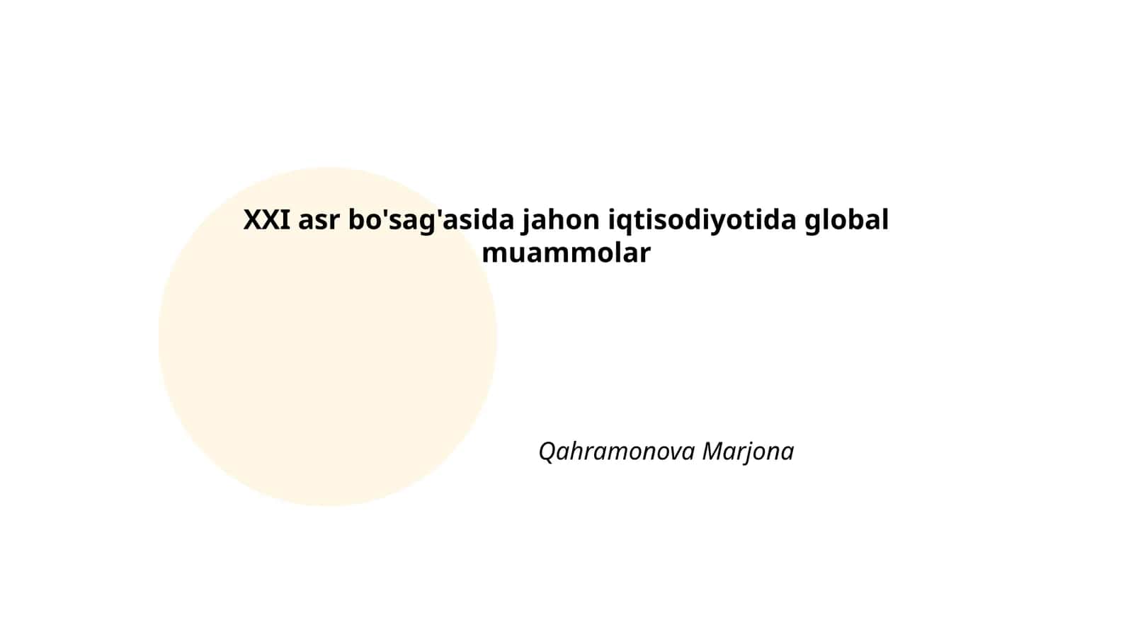 Iqlim o'zgarishi va uning iqtisodiyotga ta'siri