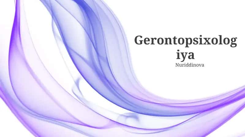 Gerontopsixologiya