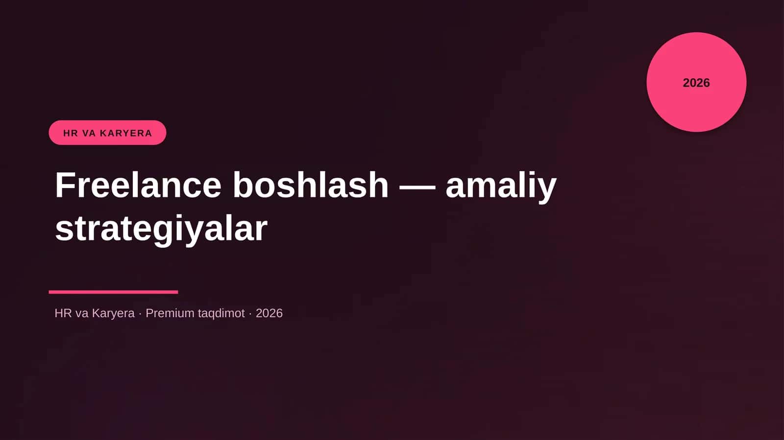 Freelance boshlash — amaliy strategiyalar