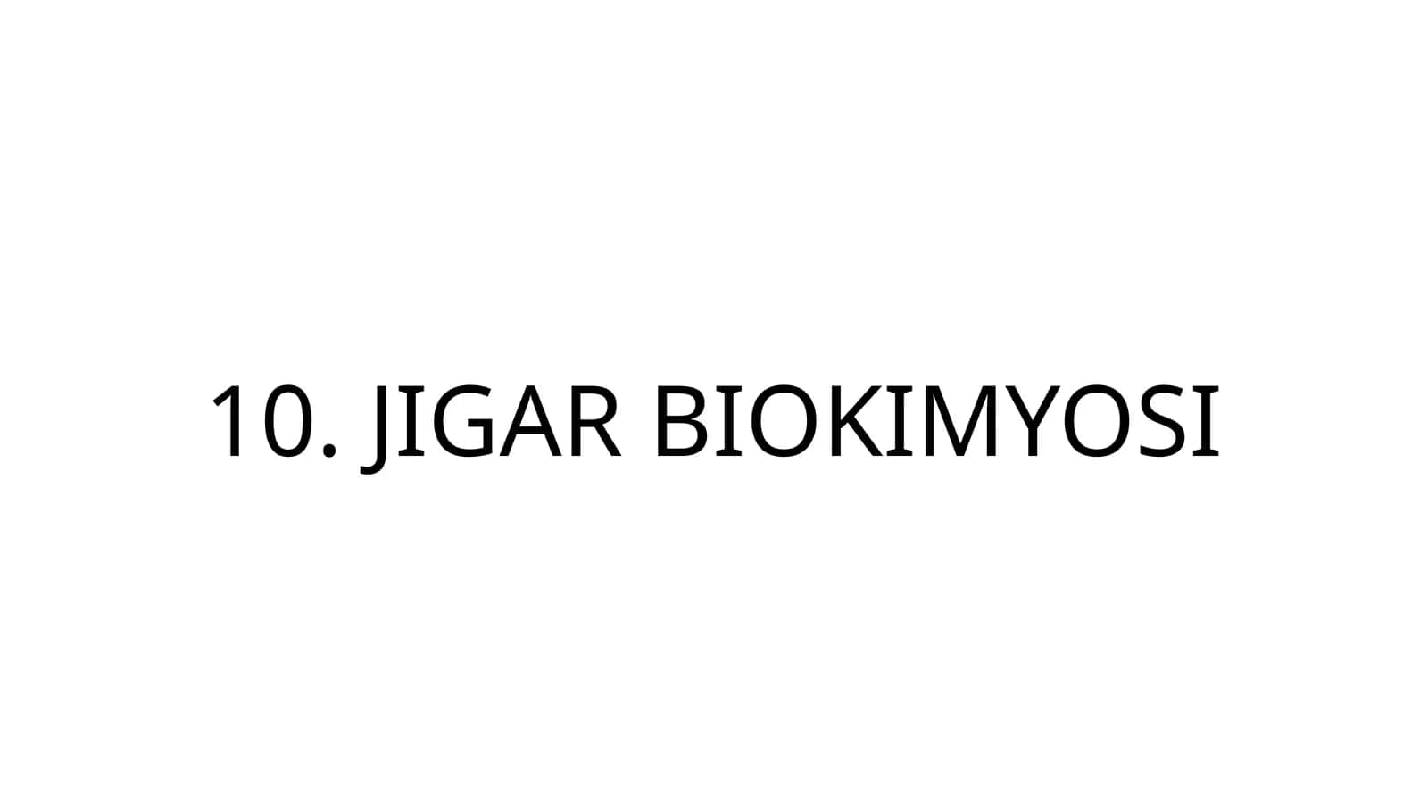 JIGAR BIOKIMYOSI