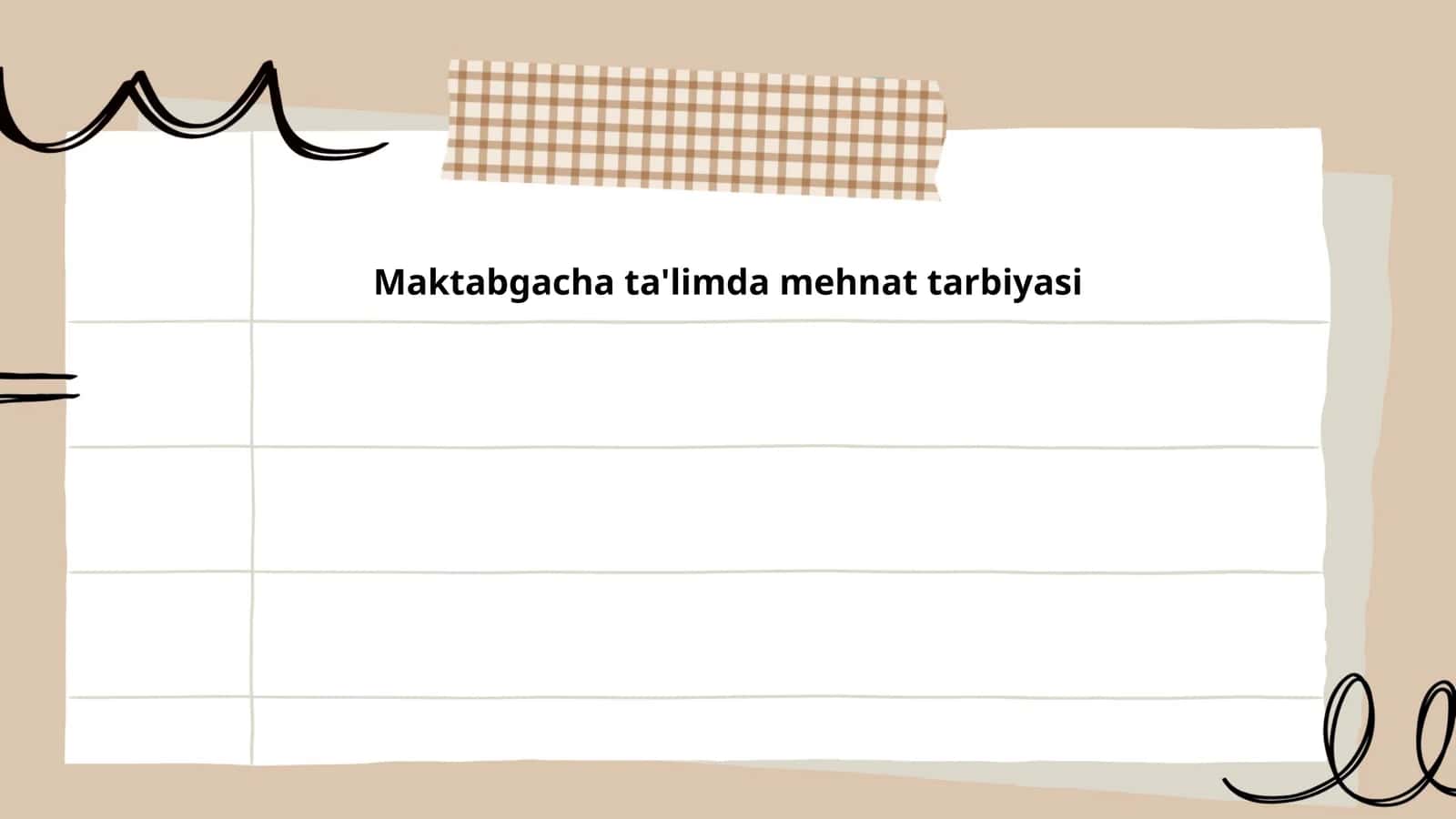 Maktabgacha ta'limda mehnat tarbiyasi