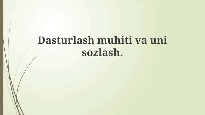 Dasturlash muhiti