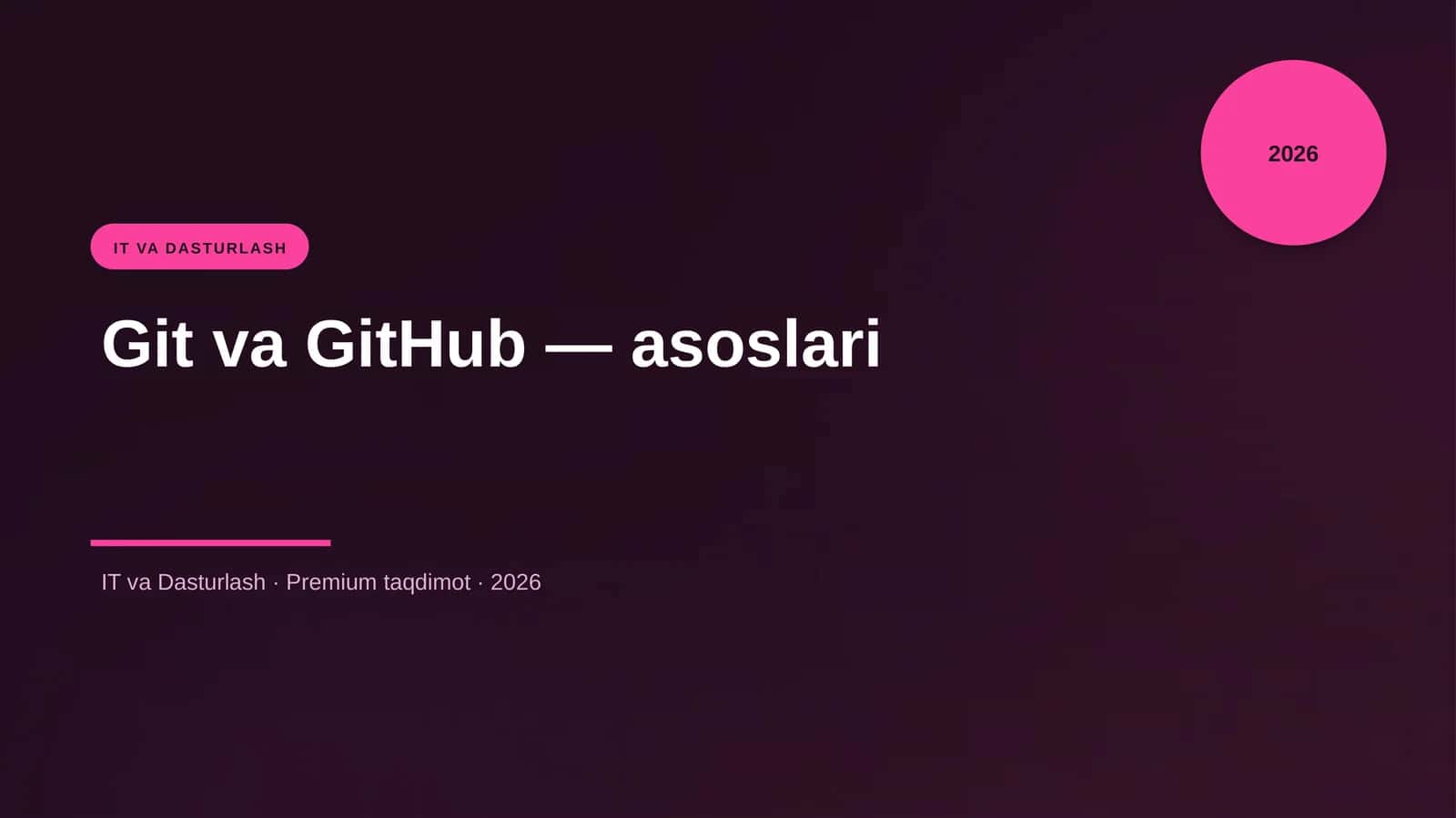 Git va GitHub — asoslari