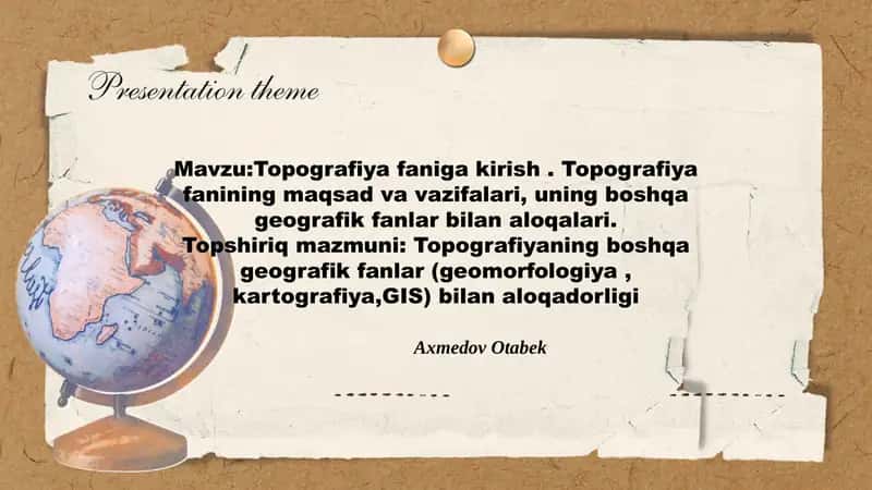 Topografiya faniga kirish