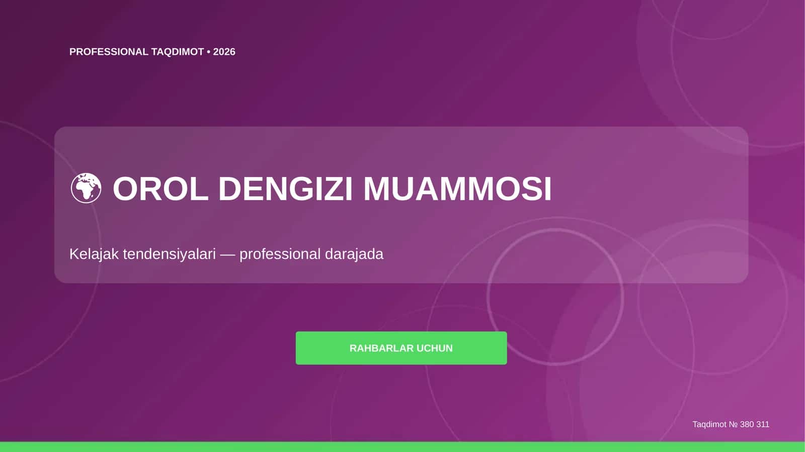 OROL DENGIZI MUAMMOSI