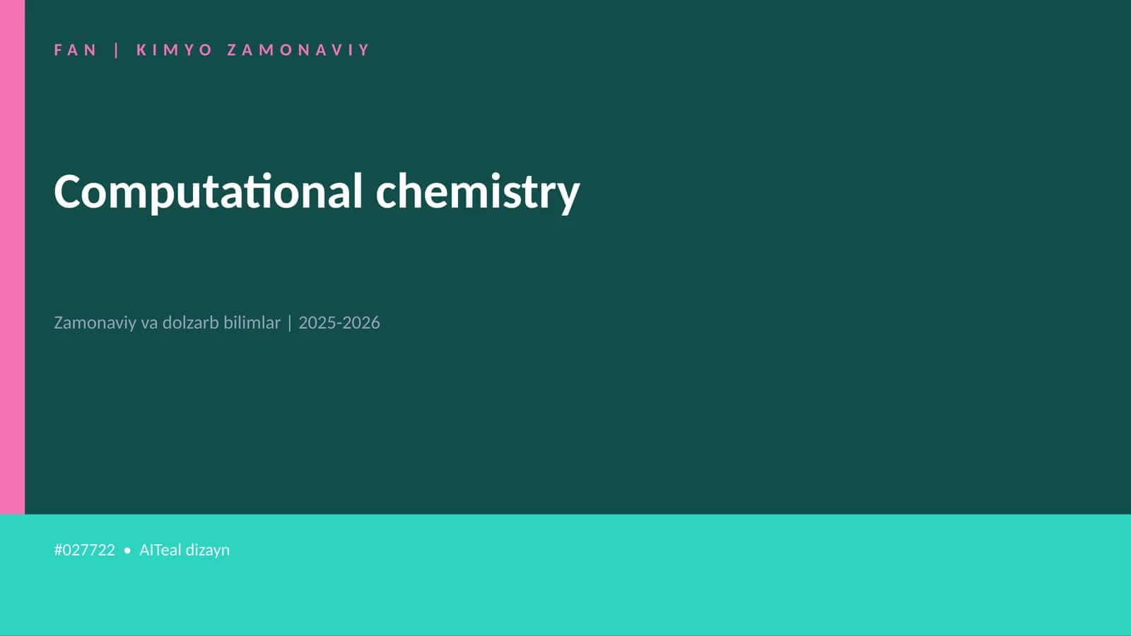 Computational chemistry