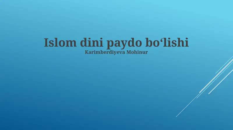 Islom dini paydo boʻlishi