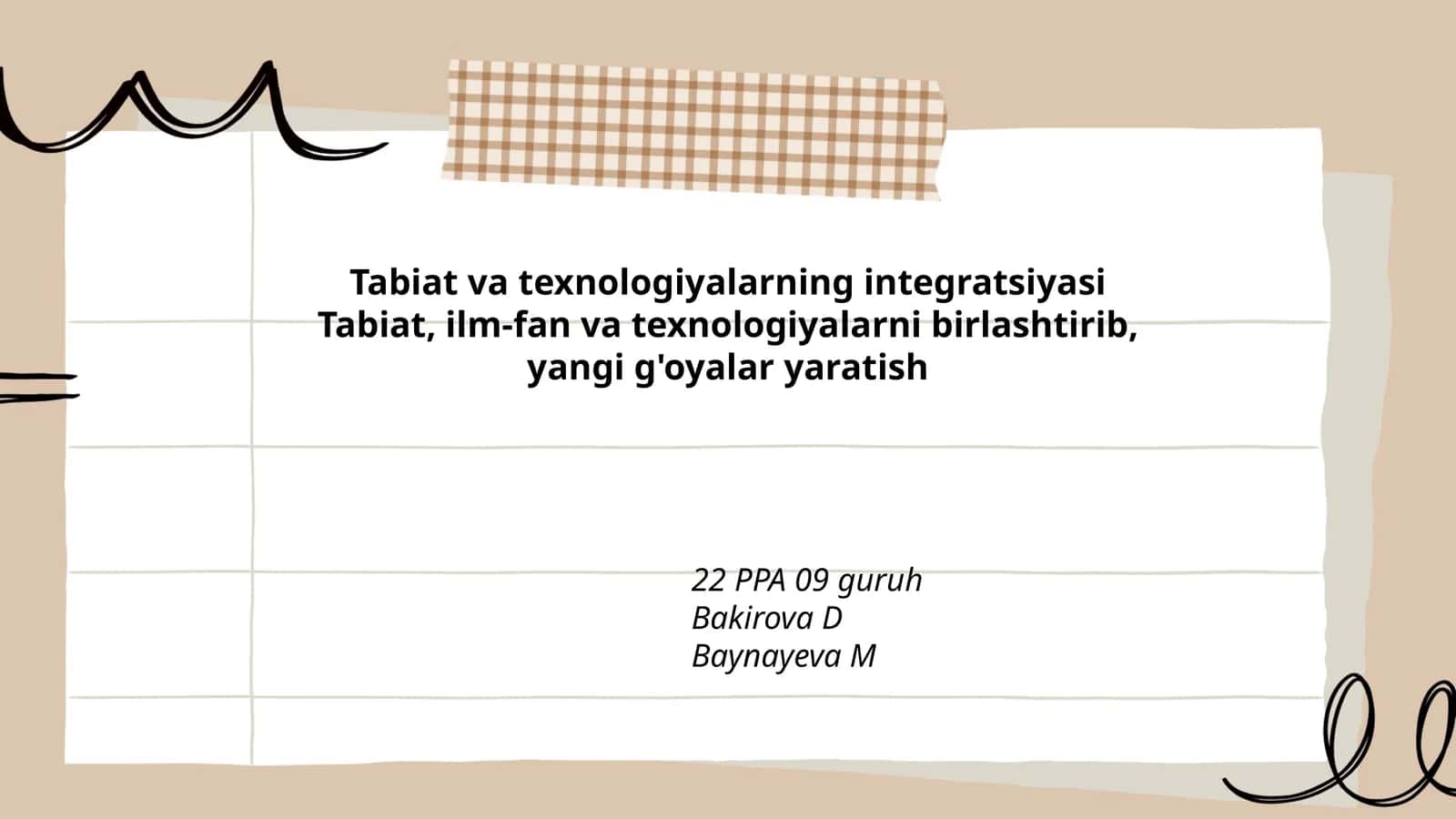 Tabiat va texnologiyalarning integratsiyasi