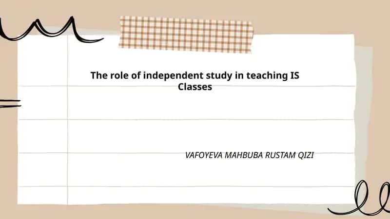 The role of independent study in teaching IS Classes