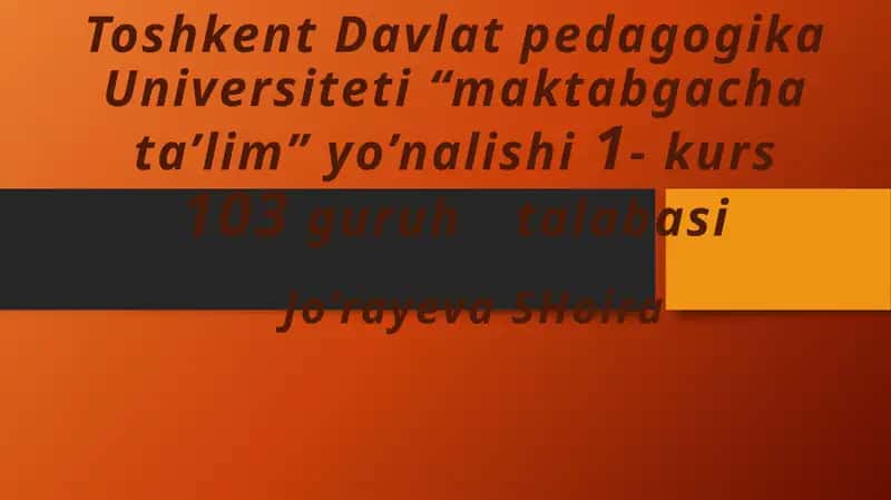 O'quvchilar boshlang'ich tayyorlov
