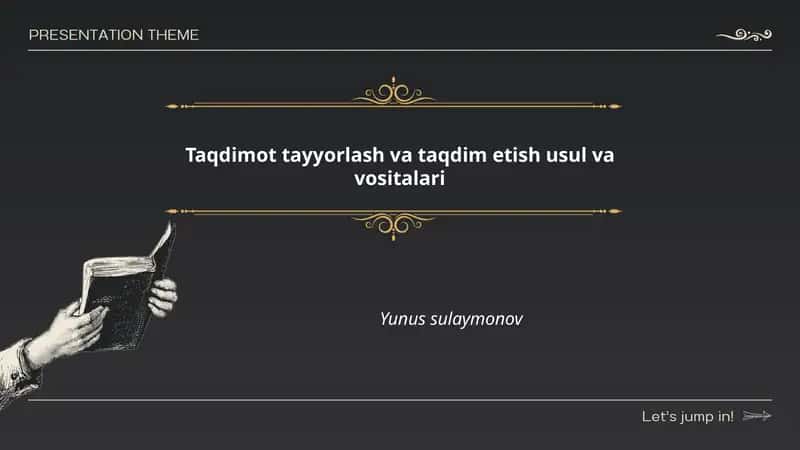 Taqdimot tayyorlash va taqdim etish usul va vositalari