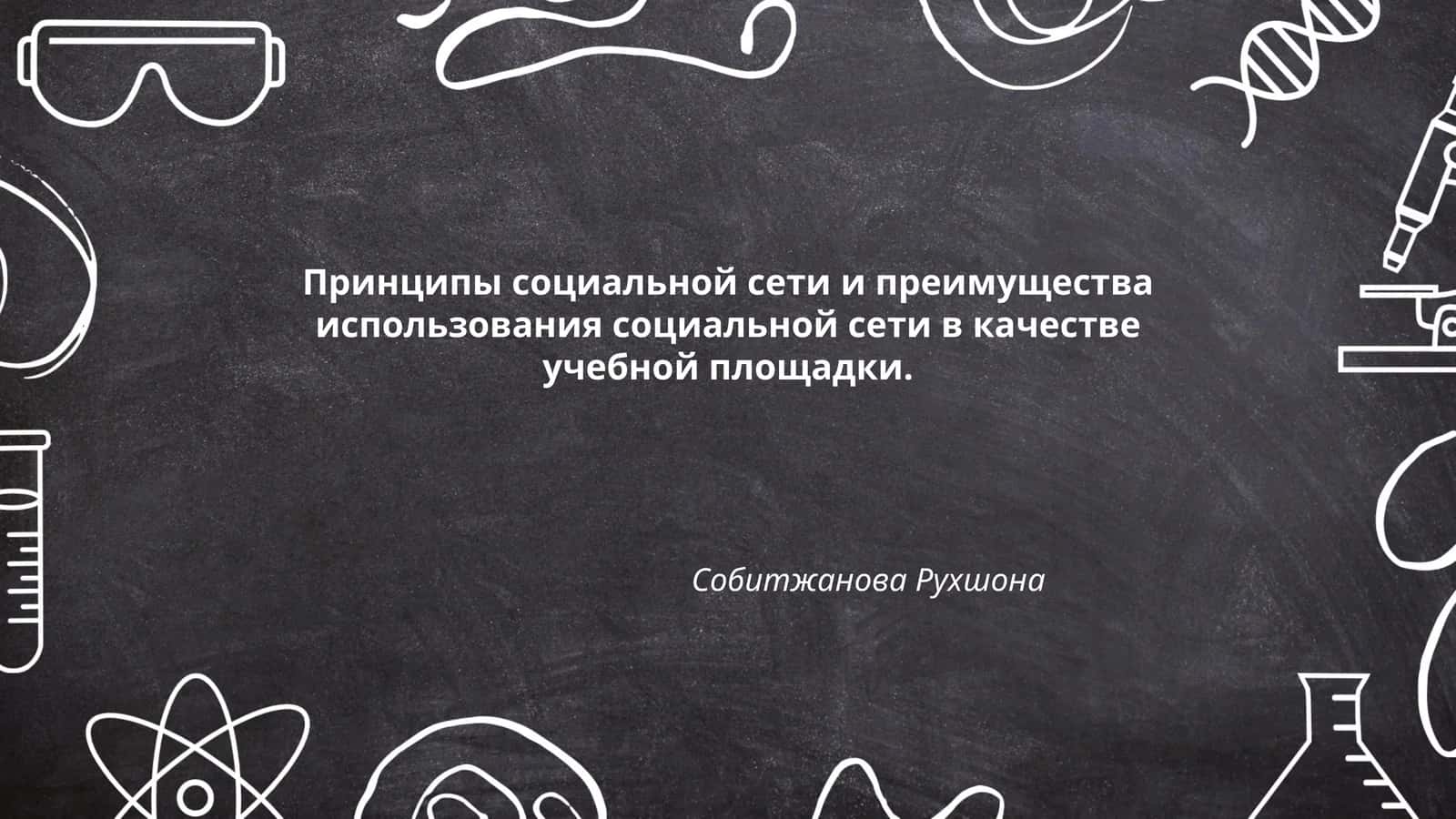 Принципы социальной сети и преимущества использования социальной сети в качестве учебной площадки