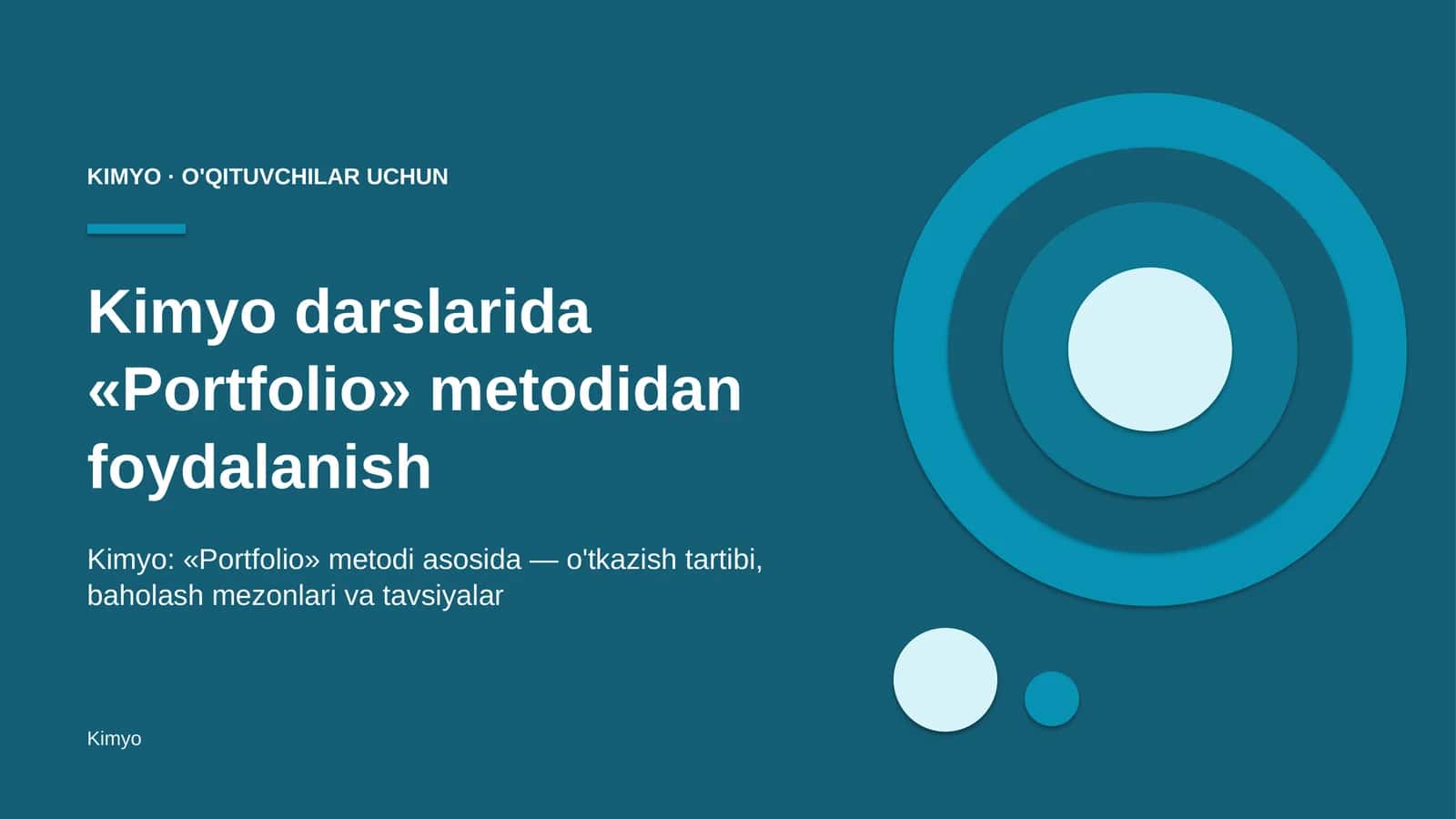 kimyo darslarida portfolio metodidan foydalanish 9860