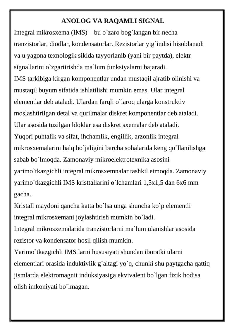 Integral mikrosxema (IMS)