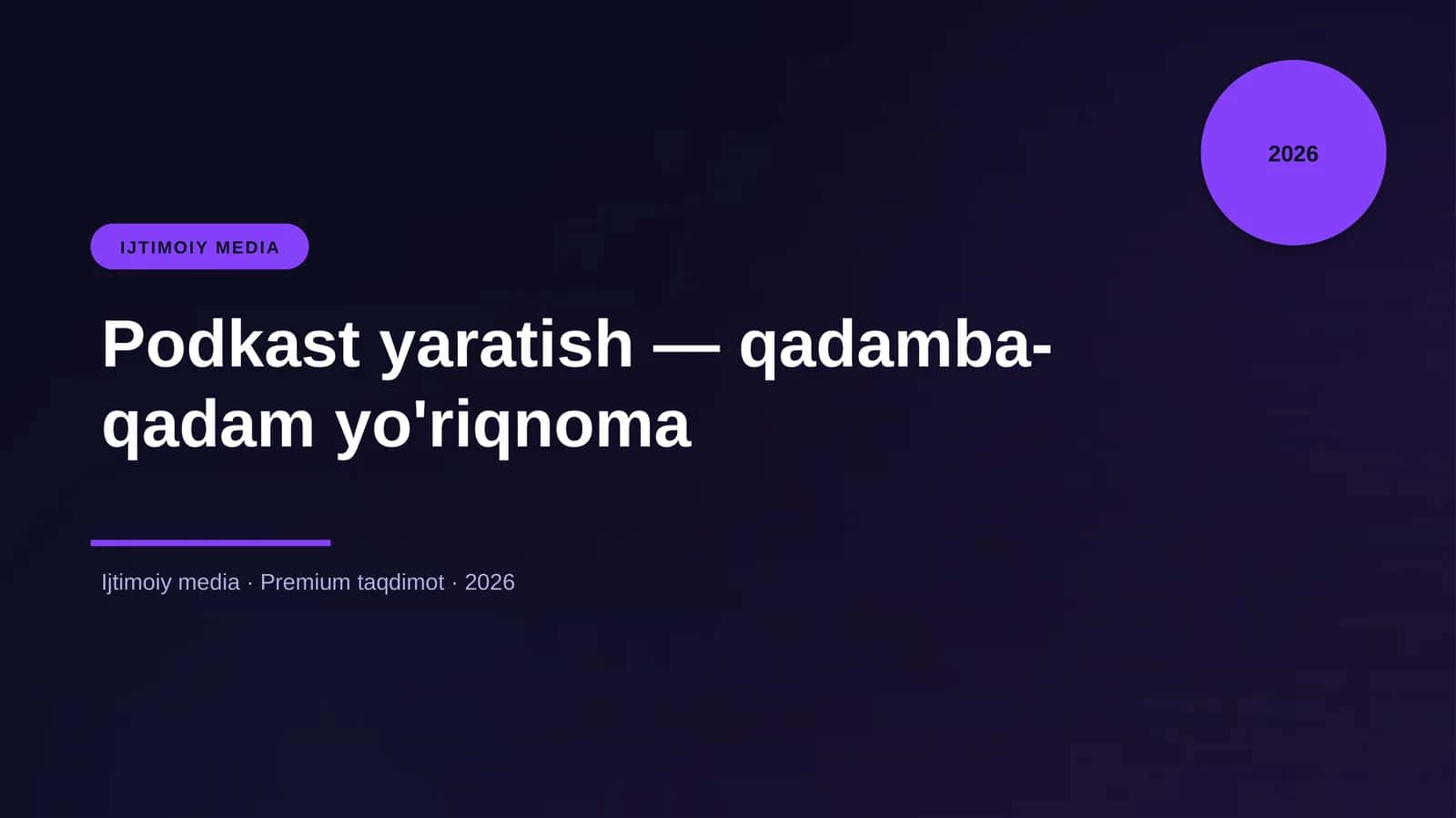 Podkast yaratish — qadamba-qadam yo'riqnoma