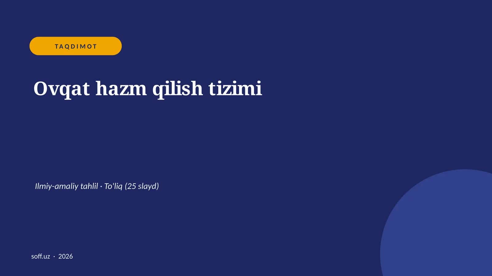 Ovqat hazm qilish tizimi