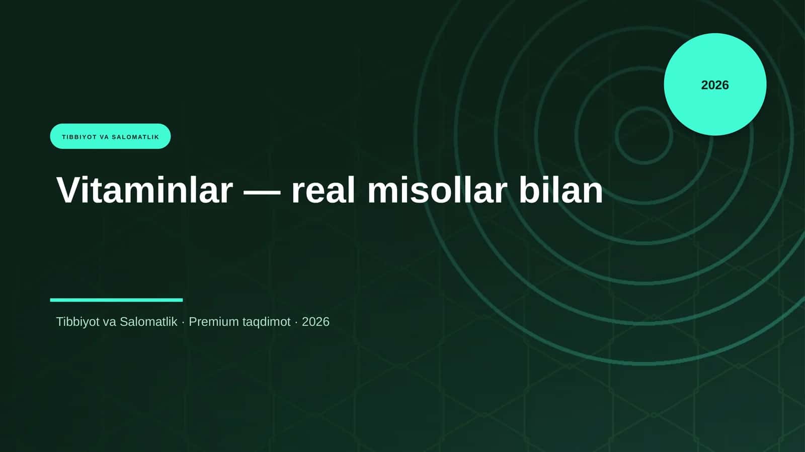 Vitaminlar — real misollar bilan