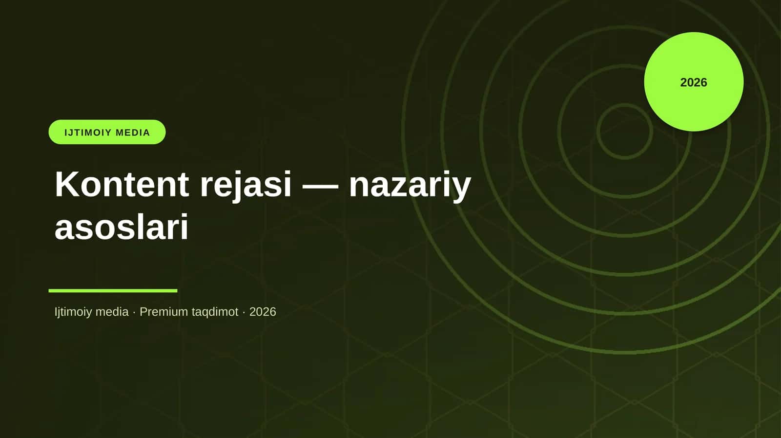Kontent rejasi — nazariy asoslari