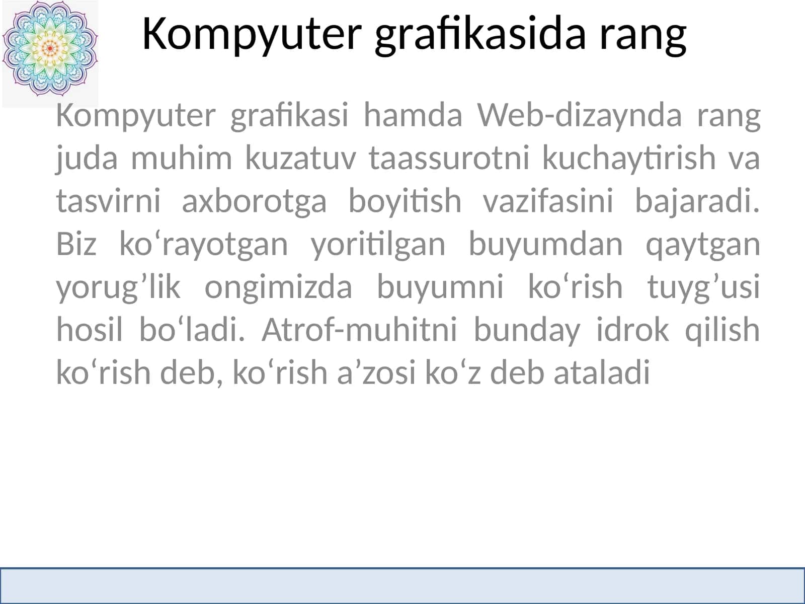 Kompyuter grafikasida rang
